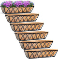 6pcs 24 Inch Window Deck with Coco Liner, Metal Hanging Flower Planter Window by LAWYAMAI
