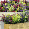 WILLBOND 12 Bundles Outdoor Artificial Flowers Lavender Flowers UV Resistant Plants Fake Bushes Faux Greenery Plants for Table Centerpiece Home Planter Garden Patio Front Porch Yard Decor(Mixed)