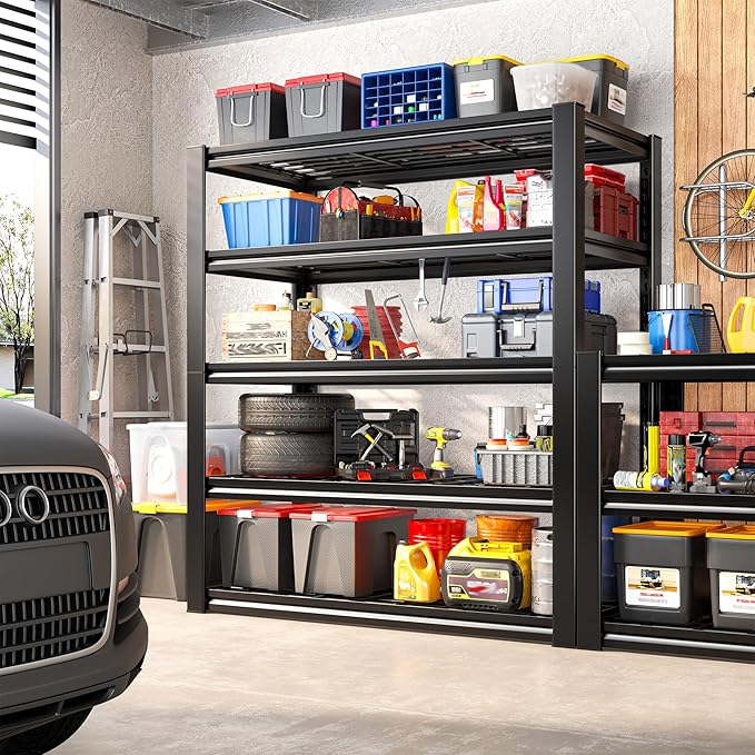 REIBII Garage Shelving 3200LBS, 5-Tier Storage Shelves, Adjustable Industrial - Image 2