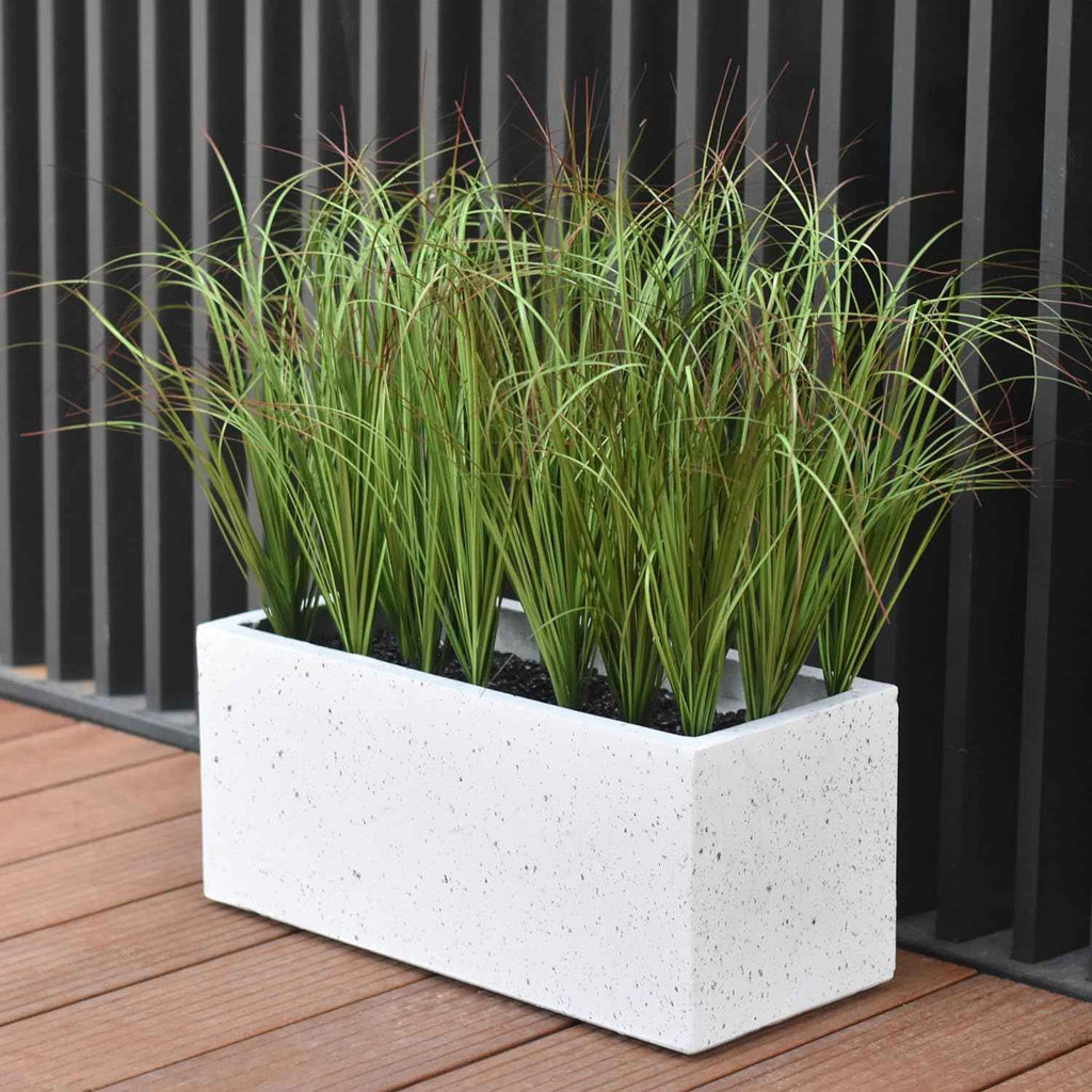 VANTREE 8PCS Fake Tall Grass Plant，UV Resistant Artificial Greenery Stems | Lifelike Artificial Onion Grass,Faux Shrubs Plants for Indoor Outdoor Patio Pots,Porch,Garden Beds,Window Boxes Vase Decor