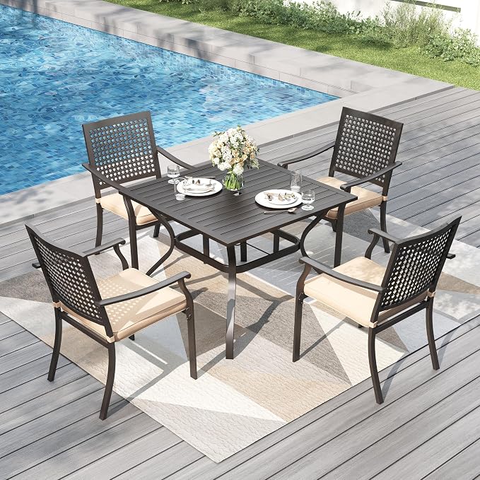 PHI VILLA 5 Pieces Outdoor Dining Set - Image 2