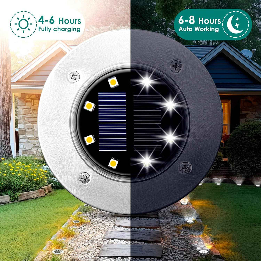 SOLPEX Solar Lights Outdoor Waterproof, 12 Pack Solar Ground Lights, Solar Garden Lights Landscape Lighting for Pathway Driveway Patio Backyard Walkway (Cool White) | IP65 Waterproof Stainless Steel Landscape Lighting for Driveway, Pathway, Garden, Pat...
