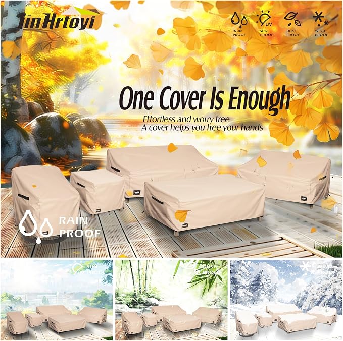 2-Seater Patio Loveseat Cover, 60Wx38Dx35H inches Outdoor Furniture Covers - Image 8