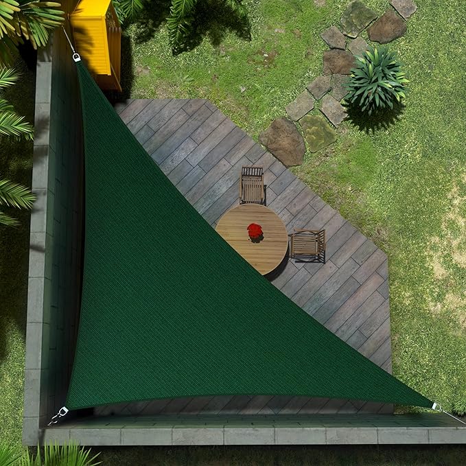 Amgo Custom Size 16' x 22' x 27.2' Green Right Triangle Sun Shade Sail Order to by Amgo