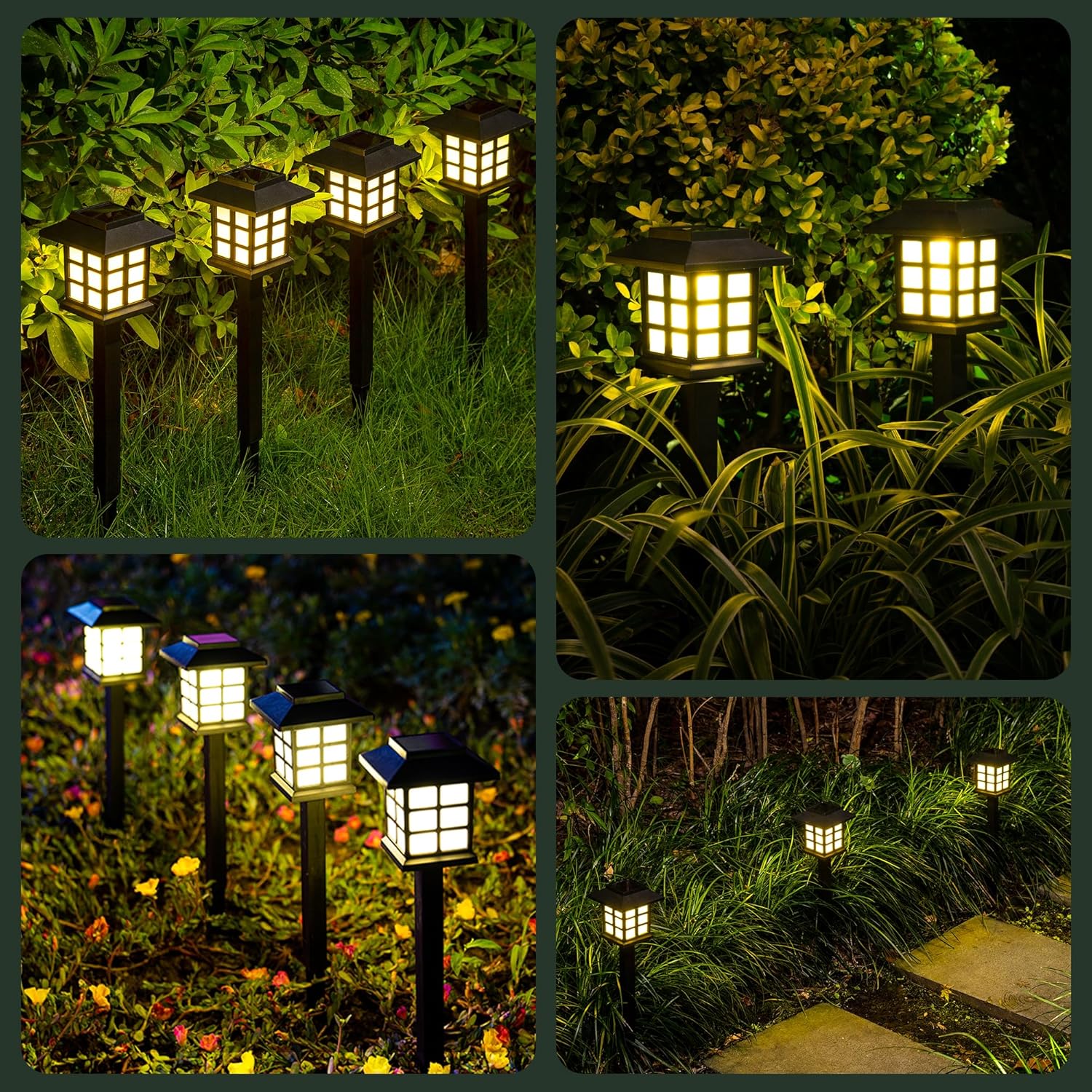 SOLPEX Solar Lights Outdoor Pathway Walkway Garden Solar Light Outside 12Pc | Warm White, Solar Powered, Waterproof, Landscape, Garden Yard Driveway Walkway Decoration, lámparas Solares Para Exteriores