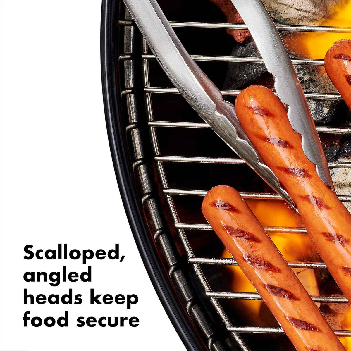 OXO Outdoor Grilling Turner and Tongs Set | Grilling Spatula and Tongs, Beveled Head Slides Under Food, Non-Slip Grip, Hanging Ring, Ideal for Grilling & BBQ