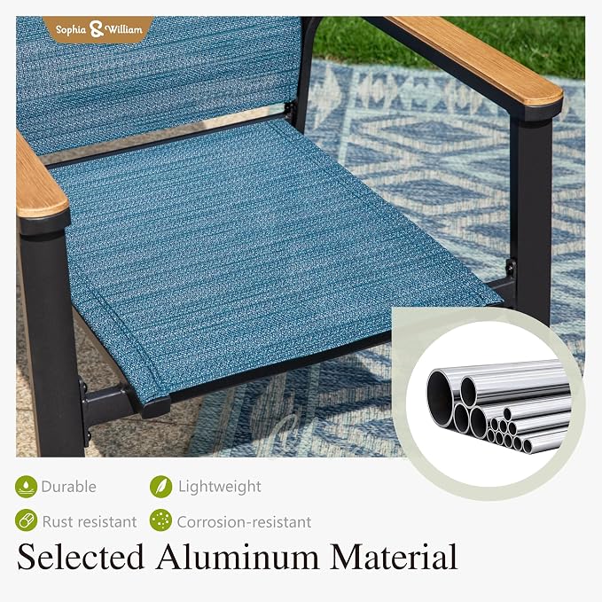 Sophia & William Outdoor Patio Dining Set 7 Pieces, 6 Aluminum Patio Dining - Image 5