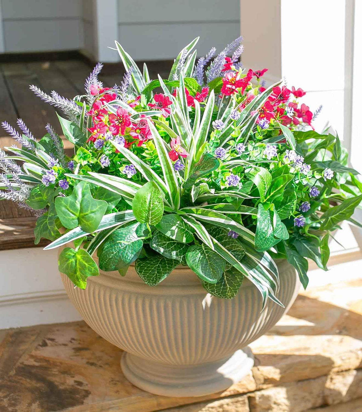 Starttag Artificial Bunches Greenery Plants Fake Plastic Leaves with Stems UV Resistant Outside Faux Plants Bushes for Outdoor Patio Garden Front Porch Yard Decor
