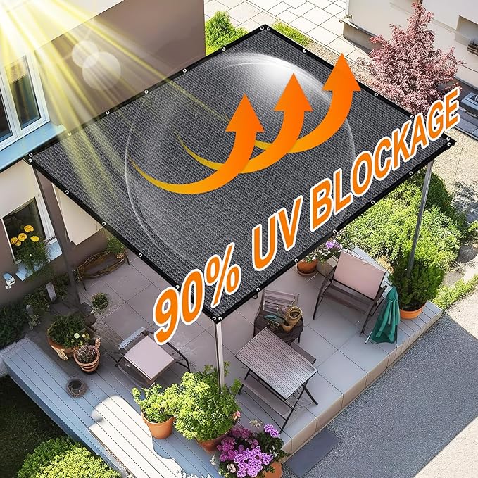 Artpuch 90% Sun Shade Cloth, 6 x 10 FT Pergola Shade Cover Canopy - Image 3