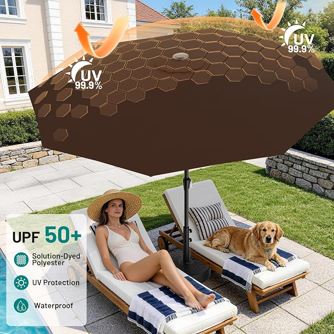 AreShark 9 FT Patio Umbrella for Outdoor, Outdoor Table Umbrella - Image 4