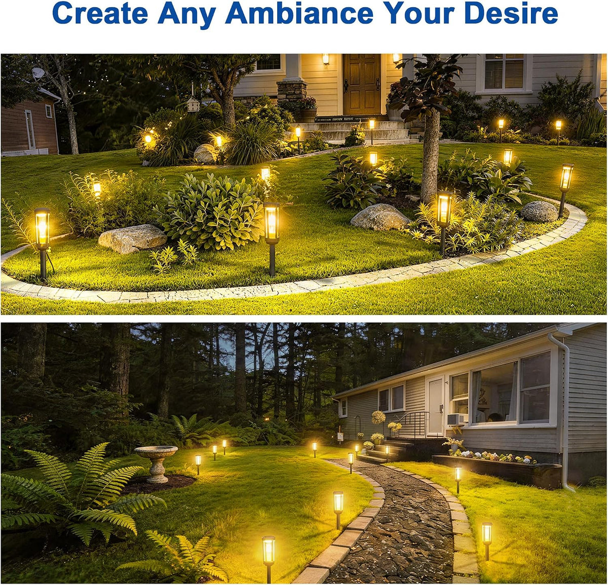 JEJOT Solar Pathway Lights Outdoor Waterproof, 8 Pack Solar Walkway Lights | Solar Light outdoor for Lawn Yard Garden Patio Driveway Decor Landscape, Warm White
