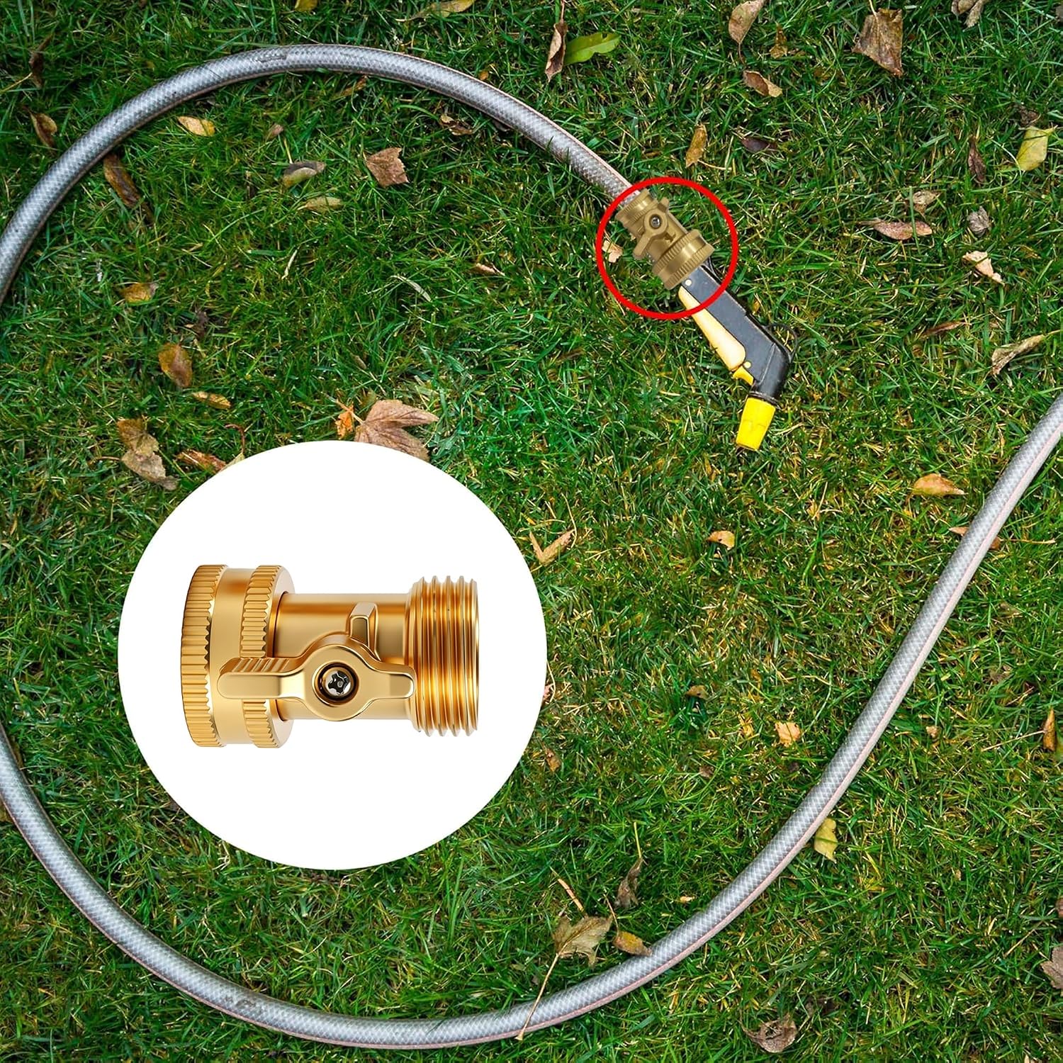 Xiny Tool Brass Garden Hose Shut Off Valve, Heavy Duty 3/4 Inch Solid Brass Garden Hose Shut Off Valve with 4 Extra Rubber Washers