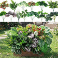 Giegxin 18 Pcs Outdoor Artificial Plants Flowers UV Resistant Fake Bushes Greenery Stems Faux Shrubs for Outdoor Window Box Patio Porch Yard Decor (Plant 3)