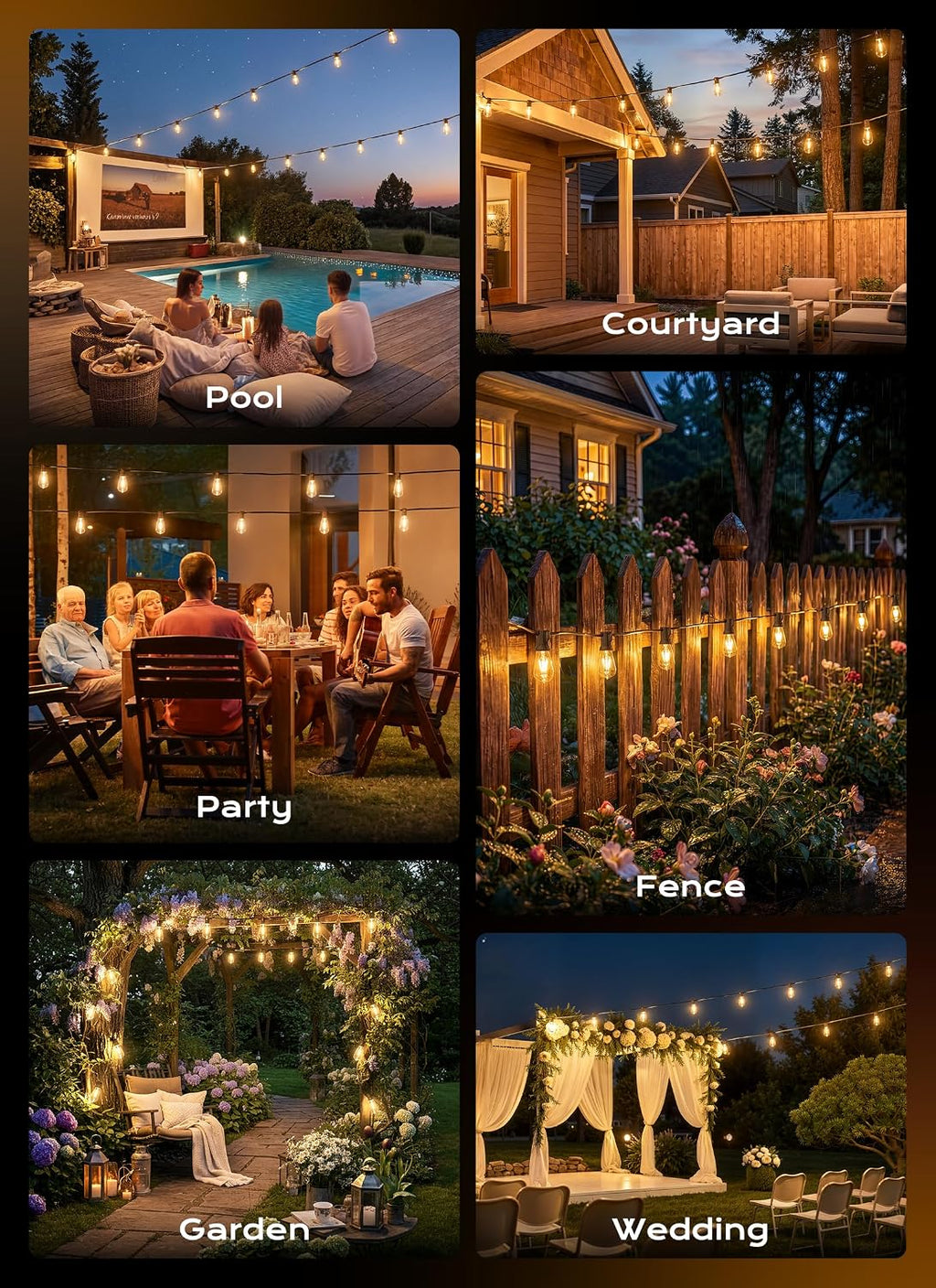 Minetom 100FT Outdoor String Lights with Remote, ST38 Patio Lights Dimmable | Waterproof LED Christmas Lights with 3 Modes, Shatterproof Connectable Outside Lights for Backyard Porch Deck Garden Decor
