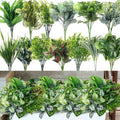 Cindeer 24 Pcs Artificial Flowers Planters for Outdoors, UV Resistant Faux Fake Greenery Plastic Plants Outdoor Indoor for Spring Summer Decors Wedding
