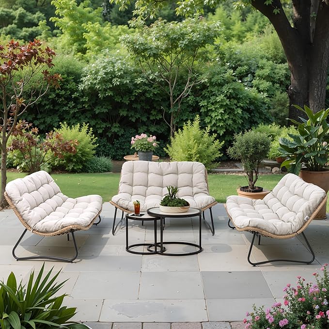 Crestlive Products Outdoor Loveseat 3PCS, Outdoor Sofa Set, All-Weather Boho by CrestliveProducts