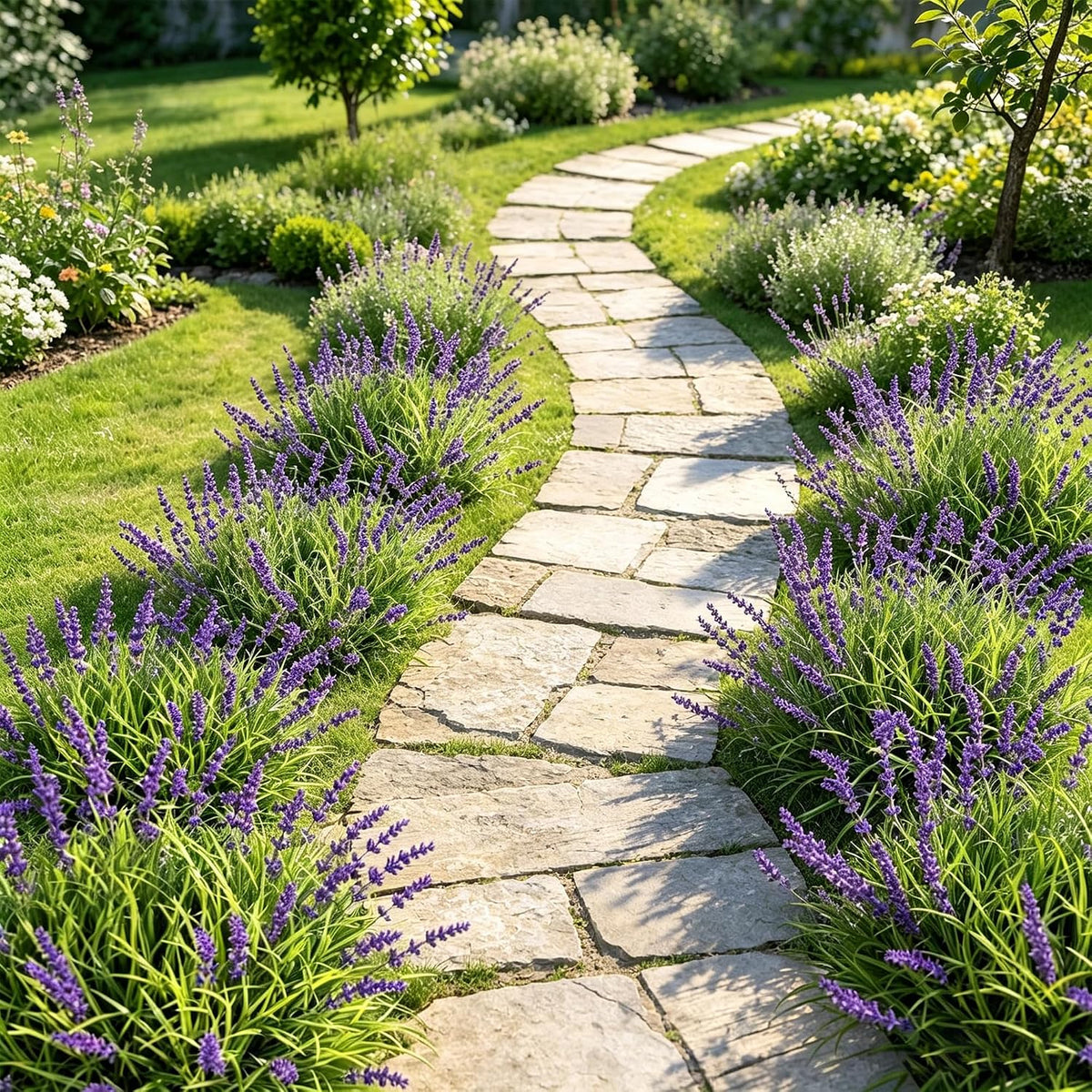 12 Bundles Artificial Plant Outdoor Fake Monkey Grass Faux Lavender Flowers | UV Resistant, No Fading, Zero Maintenance, Outdoor & Indoor