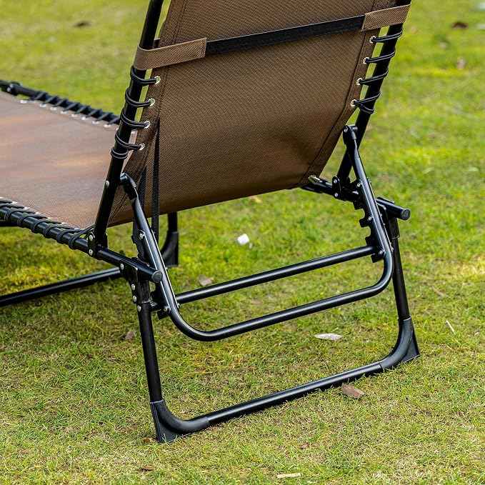 Outsunny Chaise Lounge Chair Outdoor, 5-Position Adjustable Sun Tanning Chair
