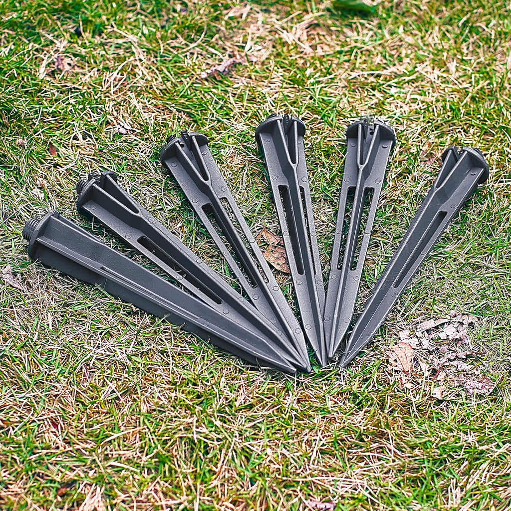 VENUS MANUFACTURING 6pcs 8.75” Landscape Lighting Metal Stakes 3/4 NPSM (0.77'' Thread Diameters) Path Light Replacement Ground Spikes Fit Malibu Outdoor Pathway Light & Spotlight/Floodlight Lights