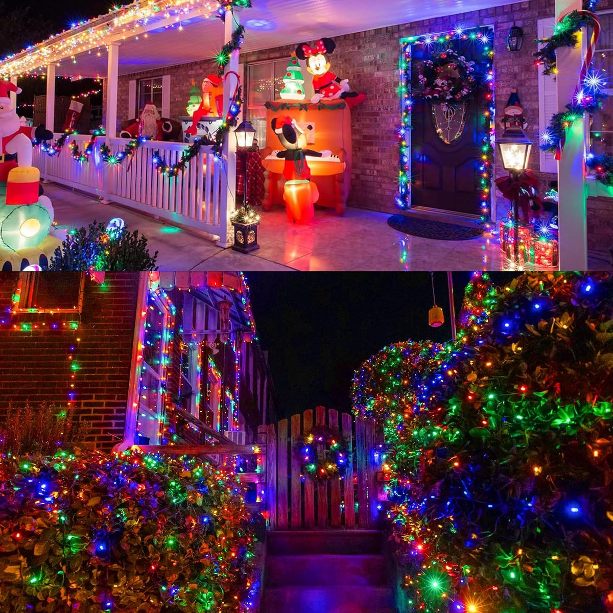 weillsnow 500 LED Multicolor Outdoor Christmas Lights, 164Ft Plug in Waterproof String Lights, 8 Modes with Memory for Outdoor Indoor Garden Halloween Christmas Decorations (Multicolor)