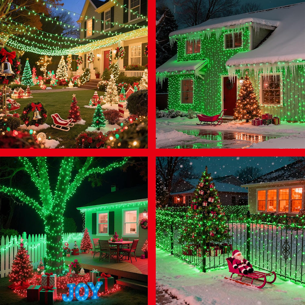 350 LED 90FT Christmas Lights, 12 Modes Christmas String Lights, Plug-In | Green String Lights with Timer, Dimming and Weather-Resistant Construction for Trees, Windows, Mantels, Bedrooms and Patios.