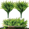 MAQIHAN 10PCS Fake Fern for Outdoor - Artificial Boston Fern Stems Decor | Realistic Fake Greenery for Large Planters, Vase, Porch, Patio, Garden Decor, Faux Plants for Indoor, Outdoor Home Decoration