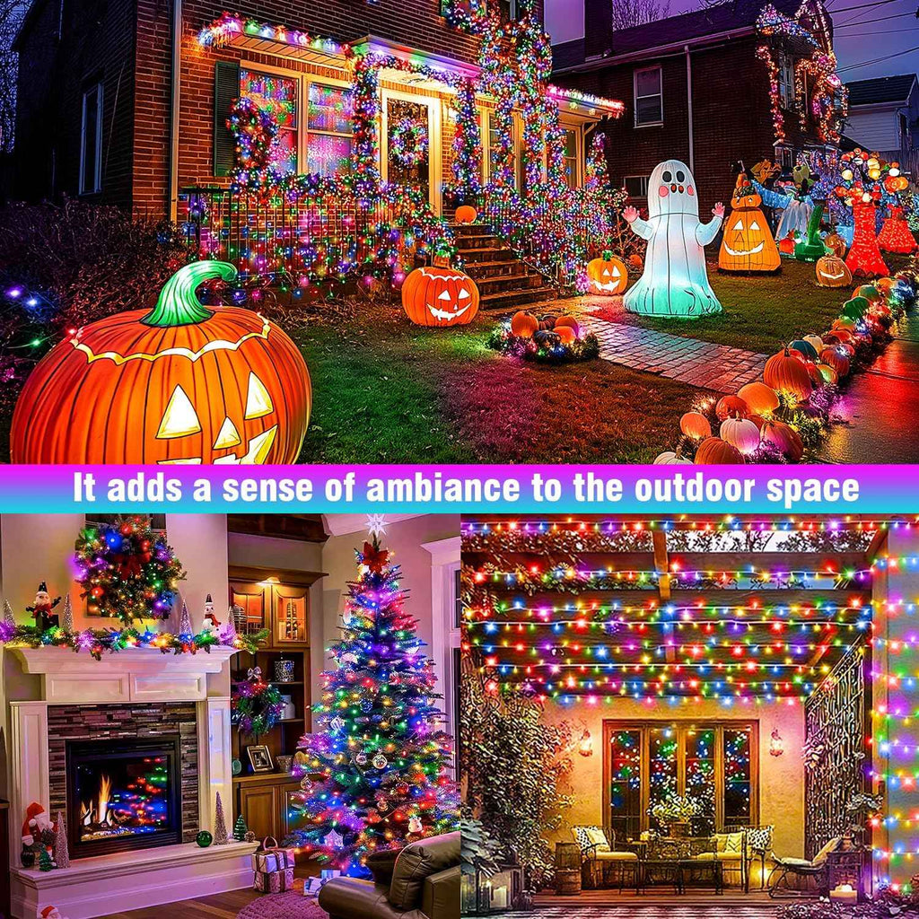 400FT Extra Long Multicolor String Lights, LED Waterproof Fairy Lights with Remote & Timer, Dimmable Seasonal Decorative Lighting for Christmas, Wedding, Party, Garden, Patio