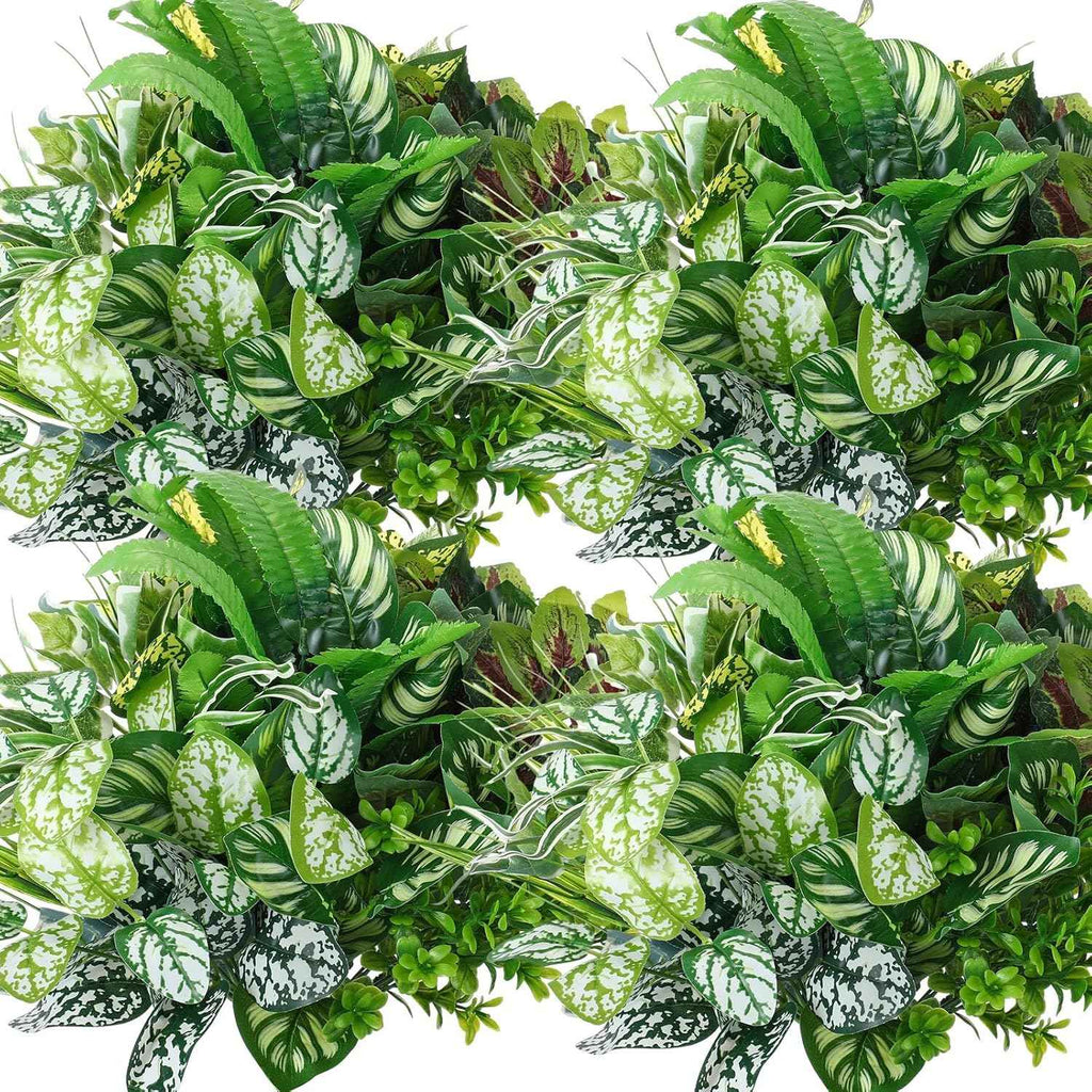 Cindeer 24 Pcs Artificial Flowers Planters for Outdoors, UV Resistant Faux Fake Greenery Plastic Plants Outdoor Indoor for Spring Summer Decors Wedding