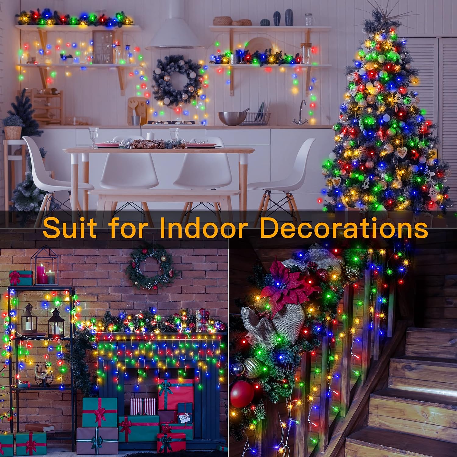 Ollny Icicle Lights for Outside 504LED 41FT, Multicolor Christmas Light with Remote 8Modes Timers Waterproof, Plug in Connectable Hanging Lights for Outdoor Indoor House Roof Holiday