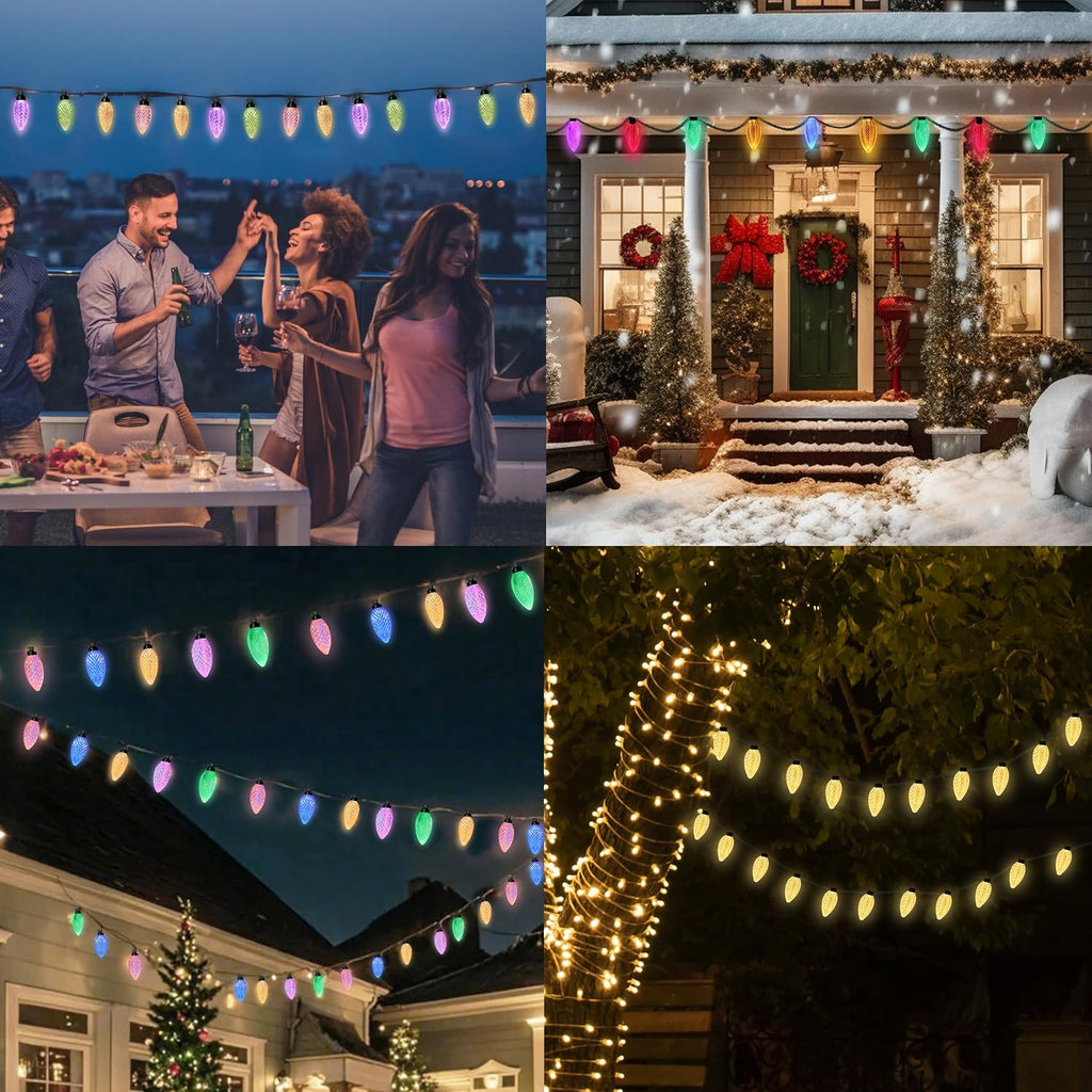 AWQ 20 LED 41 FT Christmas String Lights Oversize Pinecone for Xmas Decor | Christmas Lights Twinkle String Lights Plug in 11 Modes Timer&Memory Function Extendable for Outdoor Christmas Decorations