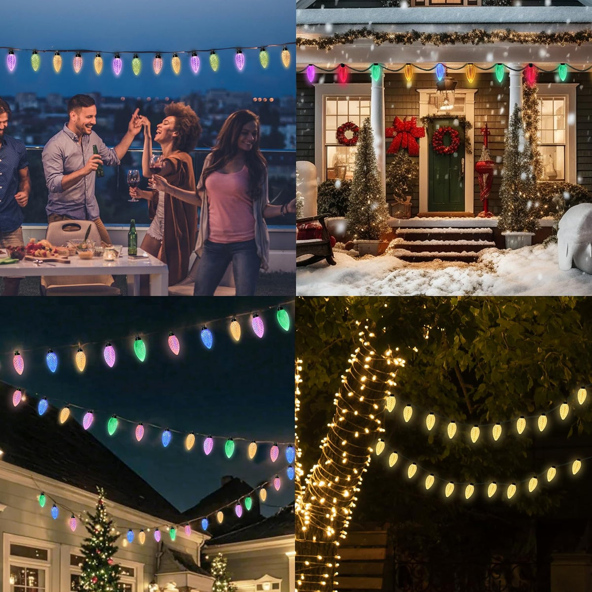 AWQ 20 LED 41 FT Christmas String Lights Oversize Pinecone for Xmas Decor | Christmas Lights Twinkle String Lights Plug in 11 Modes Timer&Memory Function Extendable for Outdoor Christmas Decorations