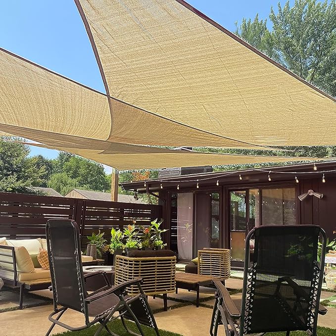 LOVE STORY Custom Size 12'x15'x19.2' Sand Sun Shade Sail Right Triangle by LOVESTORY