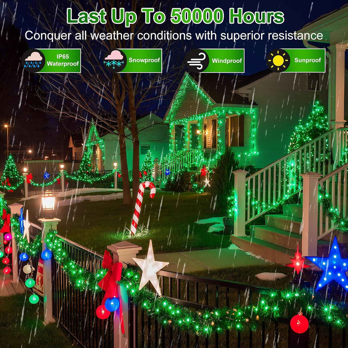350 LED 90FT Christmas Lights, 12 Modes Christmas String Lights, Plug-In | Green String Lights with Timer, Dimming and Weather-Resistant Construction for Trees, Windows, Mantels, Bedrooms and Patios.