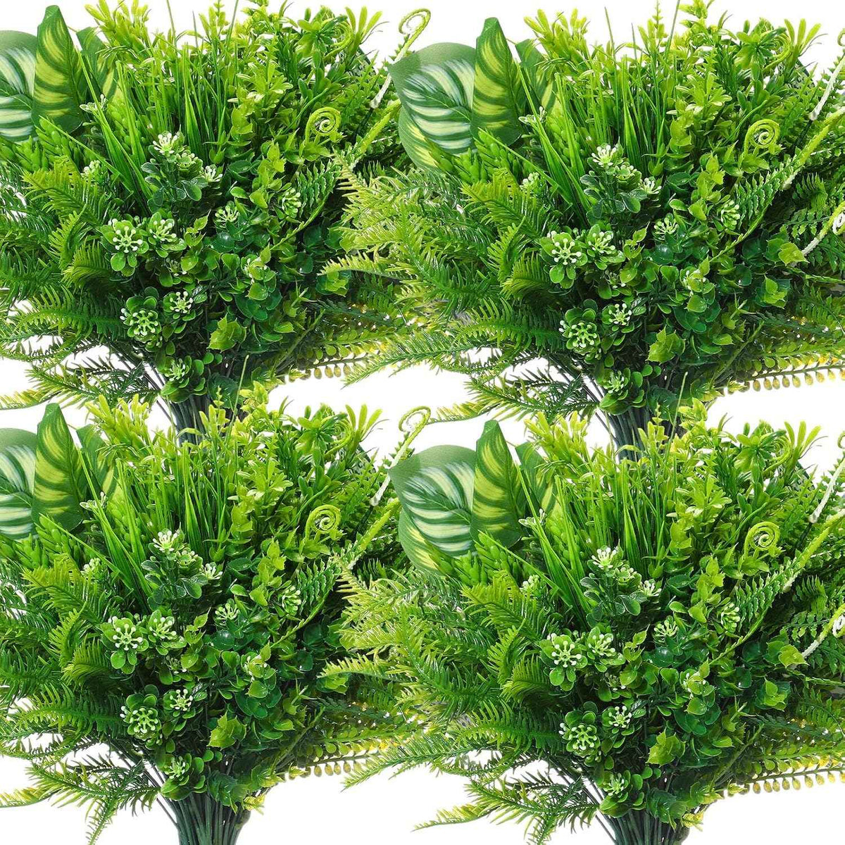 Cindeer 24 Pcs Artificial Flowers Plants for Outdoors, UV Resistant Artificial Fake Plastic Faux Flowers Plants Outdoor Indoor for Spring Summer Wedding Decors