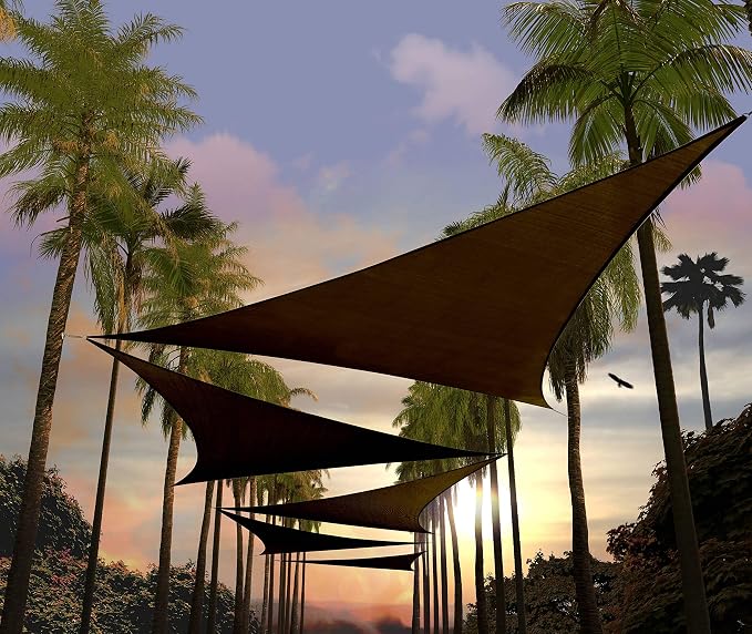Amgo Custom Size 21' x 21' x 21' Brown Triangle Sun Shade Sail Order to Make - Image 7