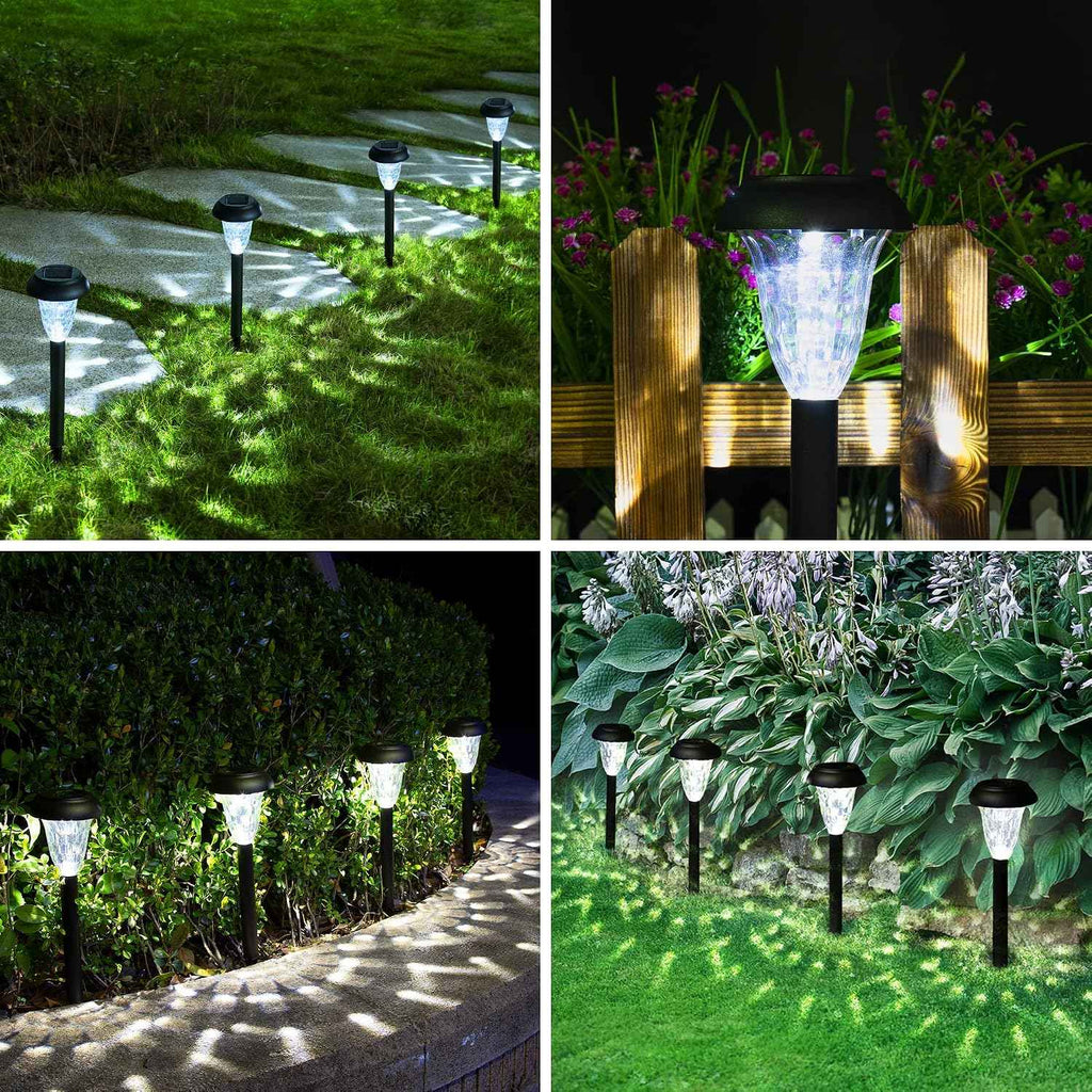 GIGALUMI Solar Lights Outdoor Waterproof Pathway Lights, 12 Pack Cold White | Solar Powered Landscape Lighting, Solar Garden Light for Decor, Patio, Garden, Yard, Pathways, Walkways