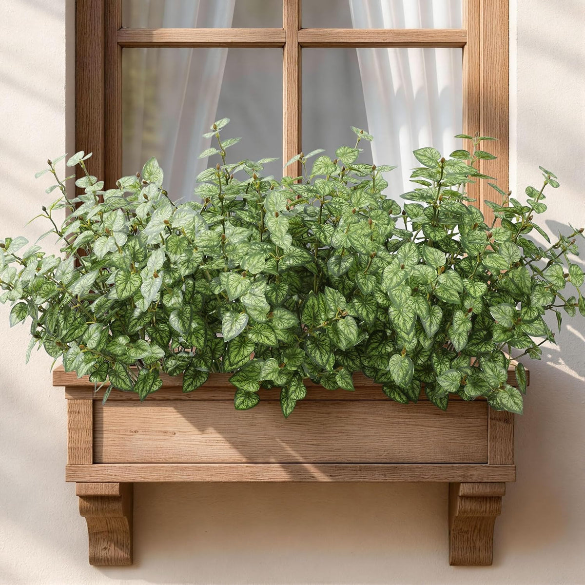 Ivydale Artificial Plants Outdoor UV Resistant 5 Pcs (Green) | Faux Greenery Plants Outdoor Silk Plants with Stems, Fake Plants for Outside Planter Front Porch Patio Pathway Decoration