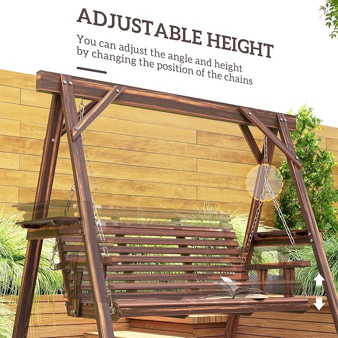 Outsunny 3 Seat Porch Swing - Image 5