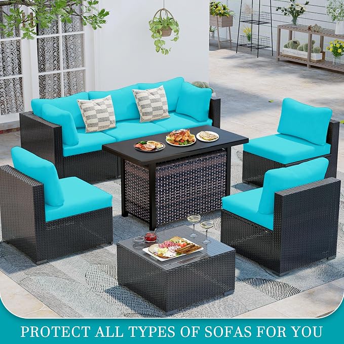 12 Pcs Stretch Patio Cushion Covers, Outdoor Couch Covers Replacement, Outdoor - Image 4