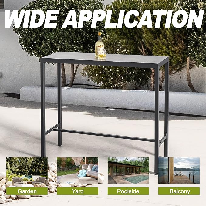 NUU GARDEN 3 Piece Patio Bar Set, 2 Textilene High Bar Stools and Patio Bar - Image 4