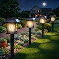 Benany Solar Outdoor Lights, 12 Pack Solar Pathway Lights Waterproof, Landscape Lighting for Path Walkway Lawn Garden Yard Outside Décor, Black