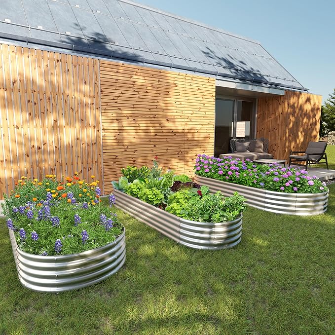 2PCS 8x4x1ft Galvanized Metal Raised Garden Bed Kit, Outdoor Planter Box - Image 7