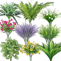 Roberly 20 Pcs Artificial Plants Outdoor, Fake Greenery Stems Plants | ﻿UV resistant fake plants flowers, plastic greenery stems bushes, indoor outdoor home patio garden table decoration