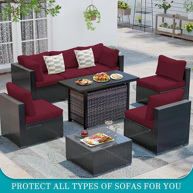 12Pcs Stretch Patio Cushion Covers, Outdoor Couch Covers Replacement, Outdoor - Image 4