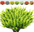20 Pack UV Resistant Outdoor Artificial Flowers - Eucalyptus Plastic Flowers and Simulated Plants for Hanging Planters, Porches, Gardens - Weather and Fade Resistant (Greener)