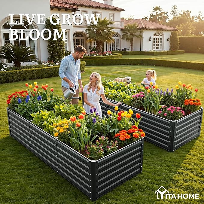 YITAHOME 96x48x24 in Galvanized Raised Garden Bed Kit, Large Metal Planter Box - Image 2