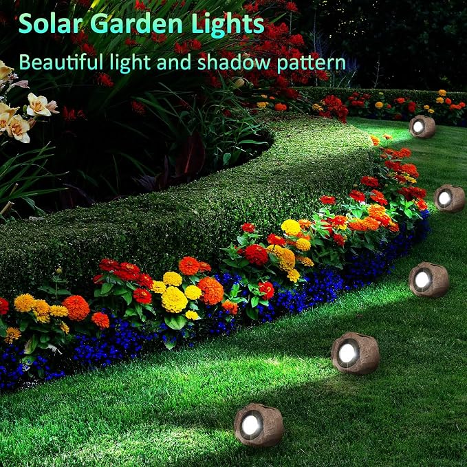 2 Pack Solar Rock Lights Outdoor, Angle Adjustable Solar Lights Outdoor - Image 5