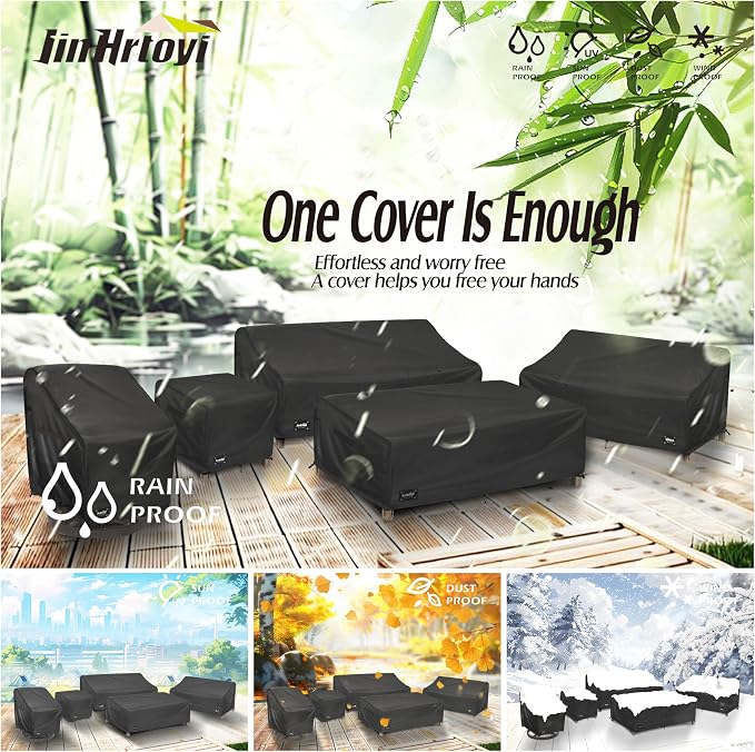 JinHrtoyi 2-Seater Patio Loveseat Cover, 60Wx38Dx35H inches Outdoor Furniture - Image 6