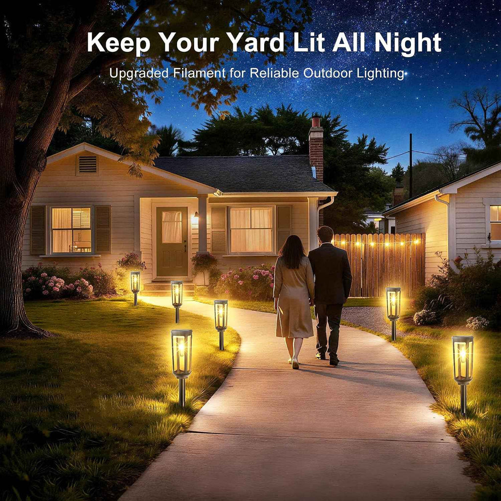 JEJOT Solar Pathway Lights Outdoor Waterproof, 8 Pack Solar Walkway Lights | Solar Light outdoor for Lawn Yard Garden Patio Driveway Decor Landscape, Warm White
