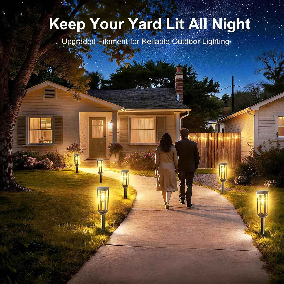 JEJOT Solar Pathway Lights Outdoor Waterproof, 8 Pack Solar Walkway Lights | Solar Light outdoor for Lawn Yard Garden Patio Driveway Decor Landscape, Warm White